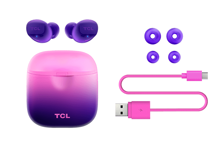 TCL Sunrise Purple True Wireless In-ear Bluetooth Headphones - All