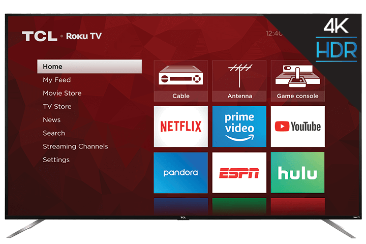 TCL 75" Class 4-Series 4K UHD  HDR Roku Smart TV - Left