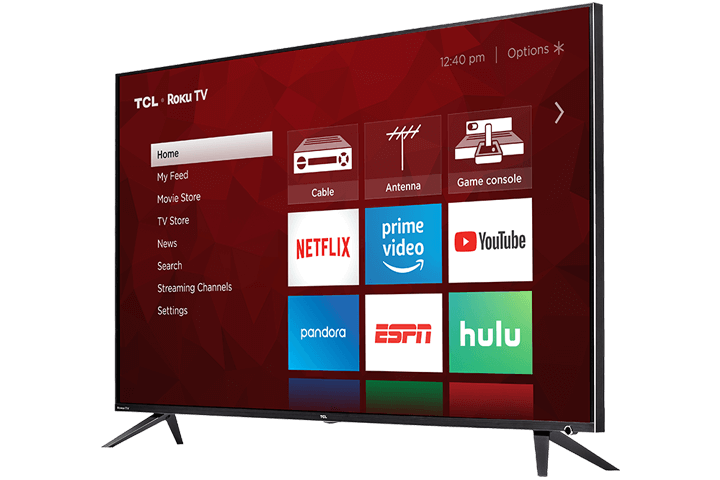 TCL 55" Class 6-Series 4K UHD Dolby Vision HDR Roku Smart TV - Angle